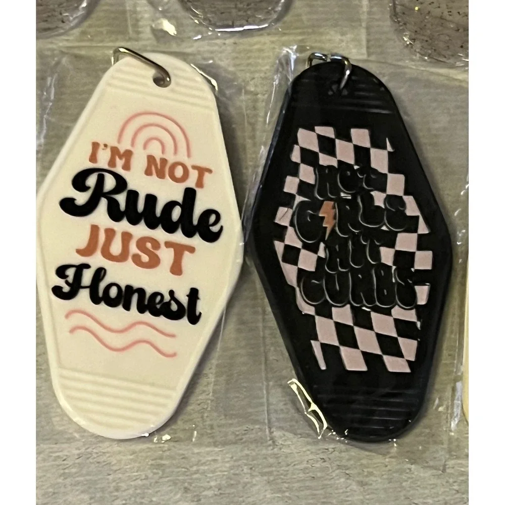 Set of 10 Motel Style Keychain Unisex Multicolor NWT Graphic Print Lot